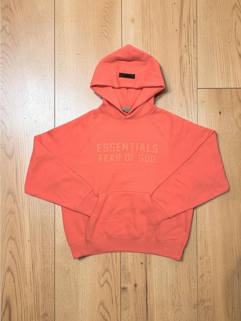 Fear of God Essentials Hoodie – Coral – Brand New